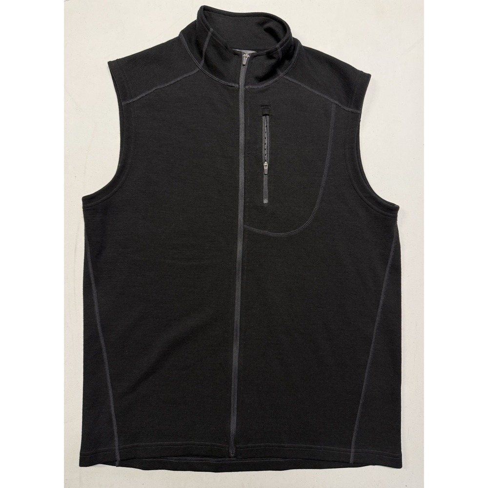 Ibex Merino Wool Vest Men's Large Full Zip Black